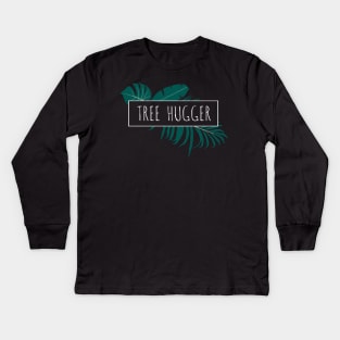 tree hugger - minimal & aesthetic nature lover design Kids Long Sleeve T-Shirt